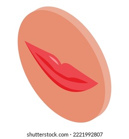 Articulation sound icon isometric vector. Mouth speech. Language speech