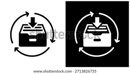 Artifact Repository Icon Set In White And Black Background