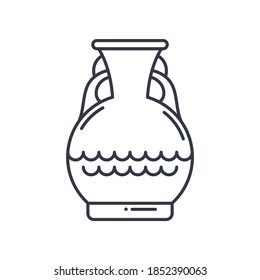 Artifact vase icon, linear isolated illustration, thin line vector, web design sign, outline concept symbol with editable stroke on white background.