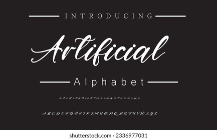 Artifical Best Alphabet Schöne Kalligrafie Unterschrift Schriftliche Schrift handschriftlich