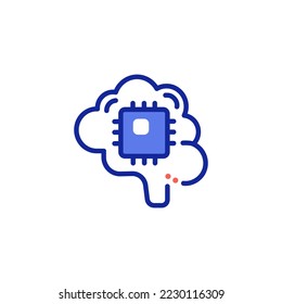 artifical intelligence brain icon vector illustration
