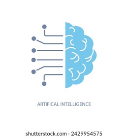 artifical intelligence concept line icon. Simple element illustration.artifical intelligence concept outline symbol design.