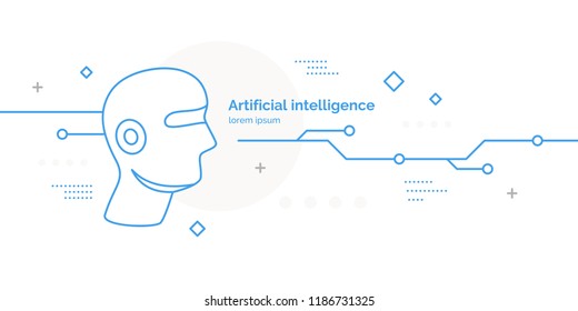 Artifical Intelligence, Conceptual Poster. The Analytical System. Vector Illustration