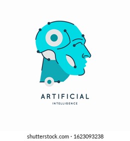 Artifical Intelligence, Conceptual Sign And Emblem. The Analytical System. Vector Illustration.