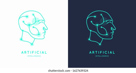 Artifical Intelligence, Conceptual Sign And Emblem. The Analytical System. Vector Illustration.