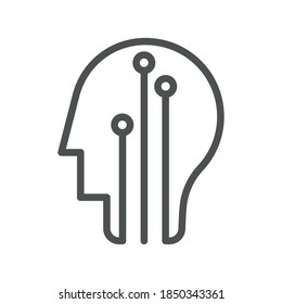 Artifical Intelligence, Conceptual Sign And Logo. The Analytical System. Vector Illustration.