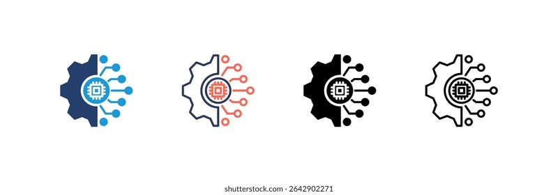 Artifical Intelligence Icon set multiple style collection