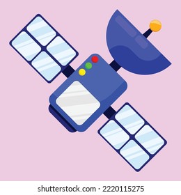 Artifical satellite icon. subtable to spaceship, signal, etc.