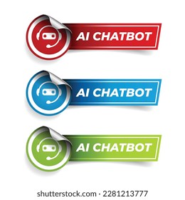 Etiqueta artificial del símbolo del robot de chat Ai