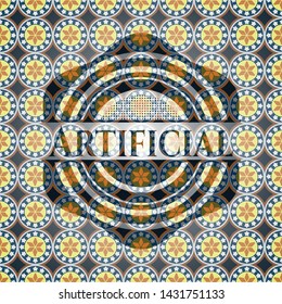 Artificial arabic emblem. Arabesque decoration.