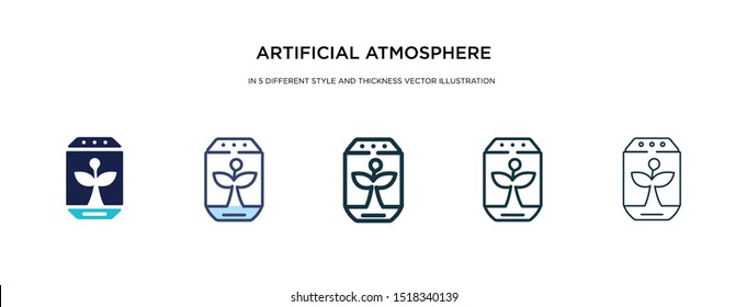 artificial atmosphere icon in different style and thickness vector illustration. Two colored and black artificial atmosphere vector icons in filled, outline, line, stroke style can be used for web