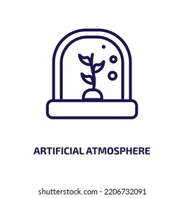 artificial atmosphere icon from artificial intellegence and future technology collection. Thin linear artificial atmosphere, technology, atmosphere outline icon isolated on white background. Line 