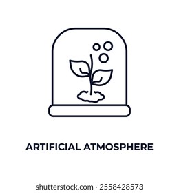 artificial atmosphere outline icon. Linear vector from ai and tech concept. Thin line artificial atmosphere icon isolated on white background