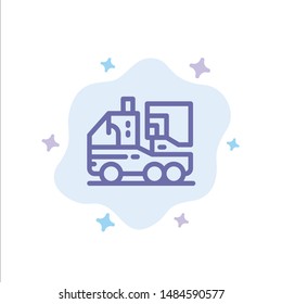 Artificial, Biology, Digital, Leaf, Life Blue Icon on Abstract Cloud Background. Vector Icon Template background