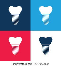 Artificial blue and red four color minimal icon set