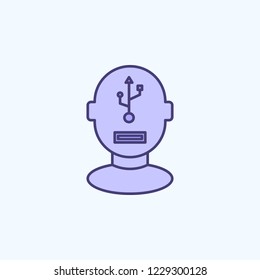 artificial brain 2 colored line icon. Simple colored element illustration. artificial brain outline symbol design from new technologies set