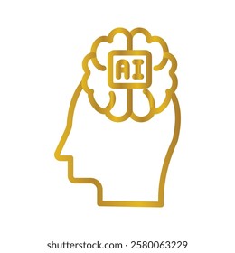 Artificial Brain Color gradient illustration vector icon which can easily modify or edit 