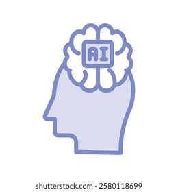 Artificial Brain duotone line icon, editable vector icon, pixel perfect, illustrator ai file 