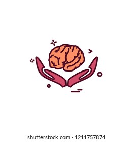 Artificial brain hands  intelligence icon vector design