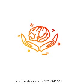 Artificial brain hands  intelligence icon vector design