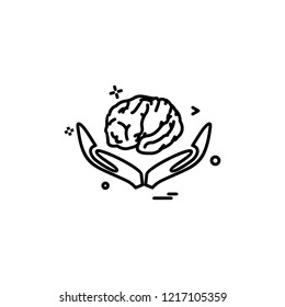 Artificial brain hands  intelligence icon vector design