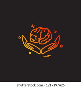 Artificial brain hands  intelligence icon vector design