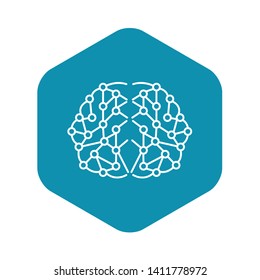 Artificial brain icon. Outline artificial brain vector icon for web design isolated on white background