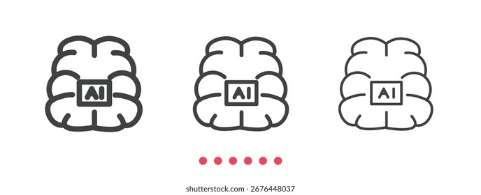 Artificial brain icon. Thin line icon vector