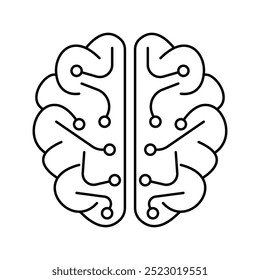 ícone do cérebro artificial vetor IA ícone de inteligência artificial vetor. Tecnologia, cérebro, circuito, informação.