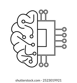 ícone do cérebro artificial vetor IA ícone de inteligência artificial vetor. Tecnologia, cérebro, circuito, informação.