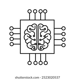 ícone do cérebro artificial vetor IA ícone de inteligência artificial vetor. Tecnologia, cérebro, circuito, informação.