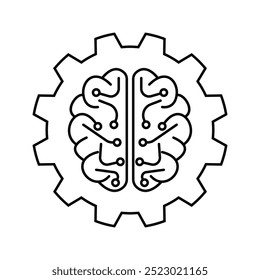 ícone do cérebro artificial vetor IA ícone de inteligência artificial vetor. Tecnologia, cérebro, circuito, informação.