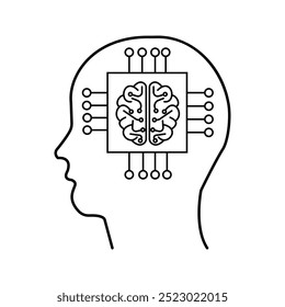 ícone do cérebro artificial vetor IA ícone de inteligência artificial vetor. Tecnologia, cérebro, circuito, informação.