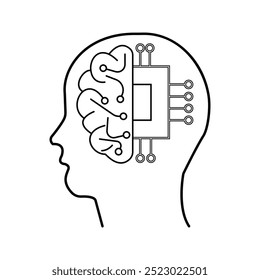 ícone do cérebro artificial vetor IA ícone de inteligência artificial vetor. Tecnologia, cérebro, circuito, informação.