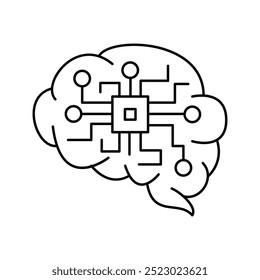 ícone do cérebro artificial vetor IA ícone de inteligência artificial vetor. Tecnologia, cérebro, circuito, informação.