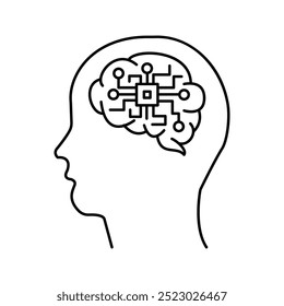 ícone do cérebro artificial vetor IA ícone de inteligência artificial vetor. Tecnologia, cérebro, circuito, informação.