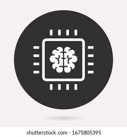 Icono artificial del cerebro. Ilustración vectorial aislada. Pictograma simple para diseño gráfico y web.