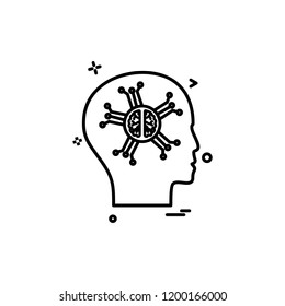 Artificial brain intelligence robo icon vector design