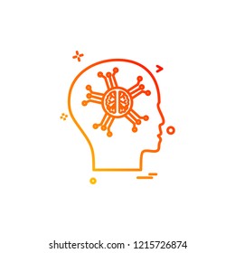 Artificial brain intelligence robo icon vector design