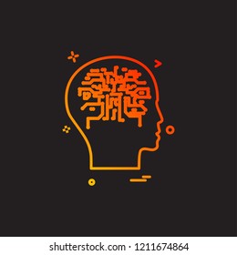 Artificial brain intelligence robot icon vector design