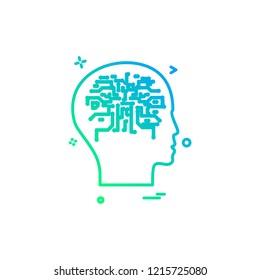 Artificial brain intelligence robot icon vector design