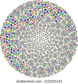 Artificial brain items are arranged into bubble group. Artificial brain icon bubble mosaic. Abstraction spheric bubble collage is combined from artificial brain items.