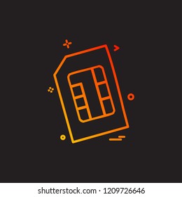 Artificial card intelligence sim icon vector design