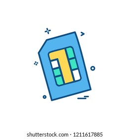 Artificial card intelligence sim icon vector design