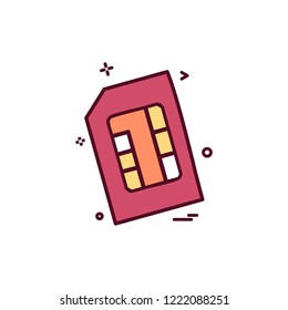 Artificial card intelligence sim icon vector design