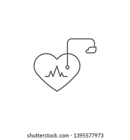 Artificial cardiac pacemaker vector icon concept, isolated on white background