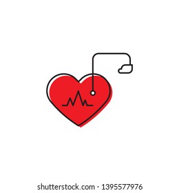 Artificial cardiac pacemaker vector icon concept, isolated on white background