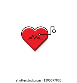 Artificial cardiac pacemaker vector icon concept, isolated on white background