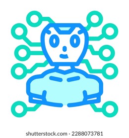 vector de icono de color de robot de chat artificial. señal artificial de chat bot. ilustración de símbolo aislado