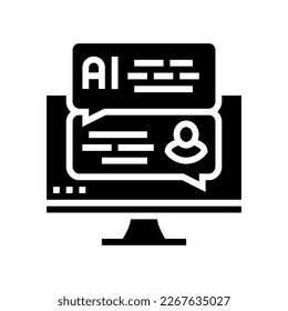artificial chat bot glyph icon vector. artificial chat bot sign. isolated symbol illustration